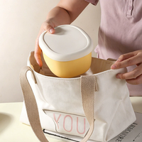 Nouveauté, boîte à bento réutilisable de style japonais, compatible avec le micro-ondes, récipient de stockage alimentaire pour pique-nique, boîte à lunch en silicone pour enfants et adultes