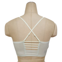 Soutien-gorge sans couture sans armatures en soie glacée rafraîchissante et respirante, avec rembourrage push-up et bordure en dentelle, dos croisé, pour femme, idéal pour l'été et le quotidien – Vente en gros usine