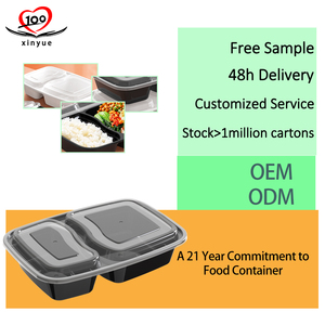 Dùng một lần lò vi sóng an toàn 2-ngăn nhựa Bento hộp thực phẩm bữa ăn Prep <span class=keywords><strong>container</strong></span> cho Takeaway lưu trữ và ăn trưa bao bì - Product Image 4