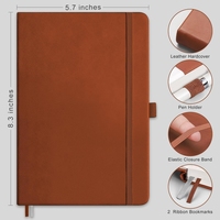 Cuaderno de Cuero con Tapa Dura Ejecutiva y Logotipo Personalizado, Cuaderno Clásico Profesional con Papel Cuadriculado A5/A4, Diario con Puntos para el Trabajo
