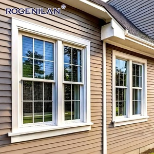 Fenêtres à double battant en aluminium Rogenilan <span class=keywords><strong>de</strong></span> style américain, étanches aux intempéries, vitrage Low-E, ventilation personnalisée pour les maisons - Product Image 6