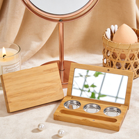 Palette à paupières vide en bois de bambou écologique avec miroir, magnétique, rechargeable, 3, 6 ou 8 compartiments, emballage de maquillage personnalisé avec logo, vente en gros