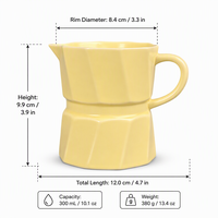 Mug à café en céramique en forme de Moka Pot, tasse à expresso géométrique avec poignée, pichet à lait créatif en porcelaine pour le bureau, la maison ou comme cadeau