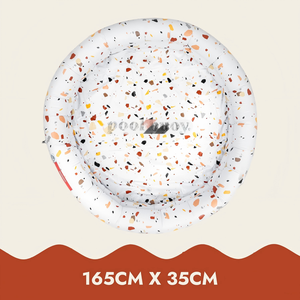 Terrazzo Print Round <b>Inflatable</b> <b>Pool</b> <b>for</b> Adults Kids and Pets Backyard Summer Fun - Product Image 6