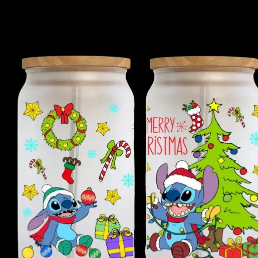 Privates Logo 16 Unzen Tasse Weihnachten Dtf Uv Cup Wraps Uv Dtf Tumbler Wrap Transfers Weihnachten Uv Dtf Cup Wraps