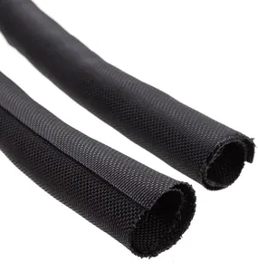 Durable Self-closed Split Cable Cover Sleeve Woven Around Cable Loom Warp for Wire Protection