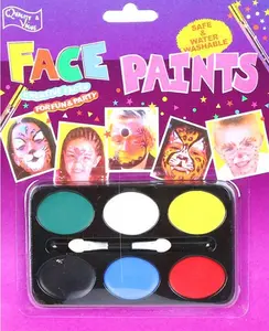 Free samples 6 colors face body paint set palette water washable face paint for kids