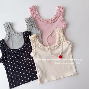 Nuova Canotta Estiva 2026 per <span class=keywords><strong>Bambina</strong></span> con Volant <span class=keywords><strong>Nera</strong></span> Grigia Rosa Beige – Abbigliamento Carino - Product Image 1