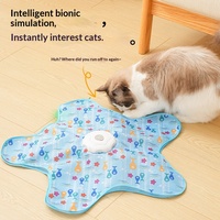 Jouet pour chat cache-cache interactif automatique avec plumes, couverture étoile, rechargeable, pour l'exercice des chatons en intérieur, vente en gros