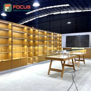 ตู้โชว์ร้านขายบุหรี่ขนาดใหญ่ ตู้ไม้กระจกพร้อมไฟ LED สำหรับโชว์ยาสูบ - Product Image 4