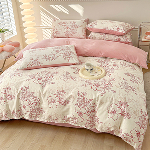 Trung Quốc Phong Cách Truyền Thống 100% Cotton Floral In Ấn Double-Bên 4-Mảnh Duvet Cover Bộ Đồ Giường Đặt Giá Tốt Nhất - Product Image 2