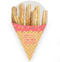 Boîtes en papier personnalisables avec emplacements pour sauce, plateaux en papier pour recettes, cônes et emballages pour churros