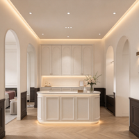 Meubles de Salon de Beauté Personnalisés Blancs, Comptoir d'Exposition, Étagères en Bois pour Aménagement de Salon de Beauté