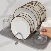 Nordischer Stil Moderne Minimalistische Einfarbige Faltbare Aufbewahrungsschale Tassenuntersetzer Küchen-Telleruntersetzer Tischmatte Abnehmbare Abtropfmatte
