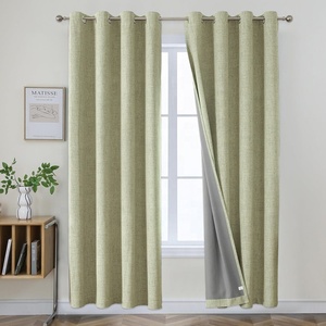 Beige azul verde rosa Blackout Patio puerta corredera cortinas ojal divisor de habitación cortinas con aislamiento térmico para sala de estar - Product Image 4