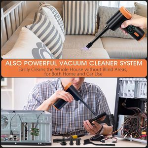 LCD hiển thị 6000mAh xe chân không thổi súng điều kiện không khí sạch hơn xe chân không Blower không dây điện nén không khí Khăn lau bụi - Product Image 4