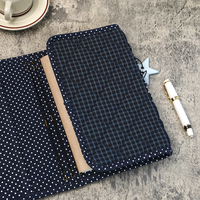 Couverture de carnet de voyage en tissu matelassé avec logo personnalisé, entièrement personnalisable, esthétique à pois, organiseur de journal