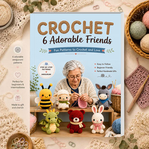 Libro de crochet Haichuang, 6 patrones de adorables amigos, guía paso a paso de amigurumi para principiantes e intermedios - Product Image 1