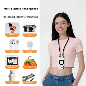 Magnetischer Nylon-Handyhalter mit Magnetbefestigung, verstellbarem Schulter-/Halsgurt und Polster für Vlogging & Radfahren - Product Image 1