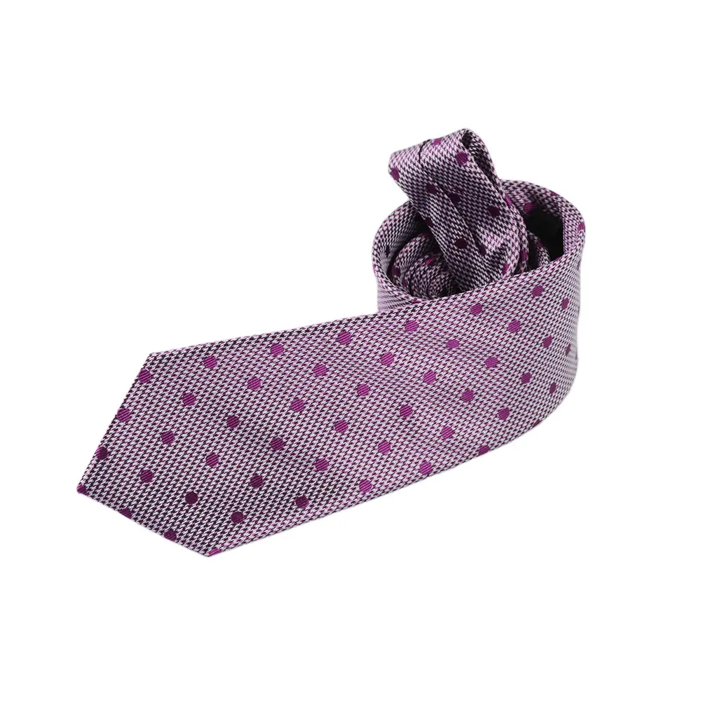 Hand made fast delivery thin fashion customized purple polka dot tie for men cravate homme