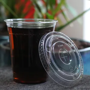 价格好厂家批发一次性热成型透明塑料杯7盎司带盖塑料透明