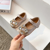 Nouvelles chaussures en cuir véritable imprimé pour filles, vente chaude d'été, chaussures à bride en T, mocassins de princesse