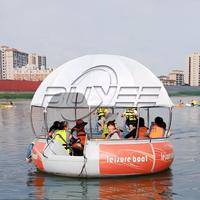 Mini Bateau BBQ Extérieur Haute Résistance en PEBDL Flottant 2.5m Bateau Donut Pas Cher Fête de Famille Bateau Barbecue Rond