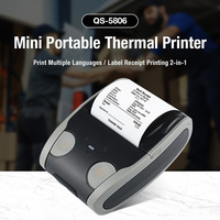 Printer tanda terima Label termal 2-in-1 Portabel Mini 58mm Printer POS seluler tersedia