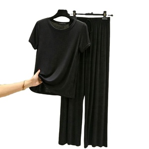 Pigiama per la pelle modale e elastica per le donne pantaloni da donna Set di abbigliamento da notte per ragazze - Product Image 4
