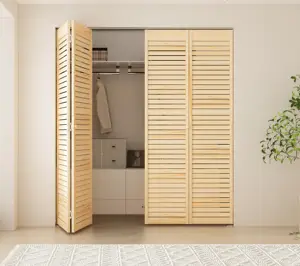 2023 Interior Low Price Wooden Wardrobe Door Sliding Bi-fold Closet Door Hardware