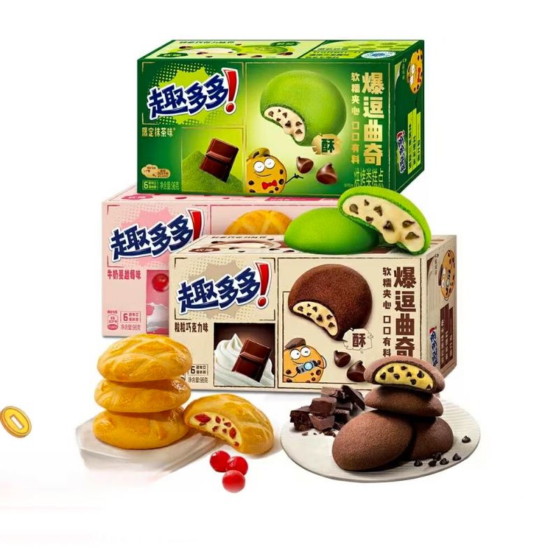 Оптовая продажа, китайские закуски, новое печенье Quduoduo Pop Bean Cookie 96 г * 18, лучшие продажи, экзотические закуски