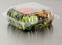Boîte en plastique jetable transparente à charnière personnalisée pour aliments, sushis et sandwichs