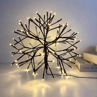 Guirlande lumineuse de Noël à suspendre, étanche, LED, motif pissenlit, feu d'artifice, étoile, planète, branche dorée