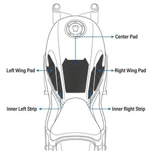 Protection latérale antidérapante pour réservoir de moto Honda NX500 NX400 <span class=keywords><strong>2023</strong></span> 2024, autocollant ABS pour réservoir de carburant - Product Image 4