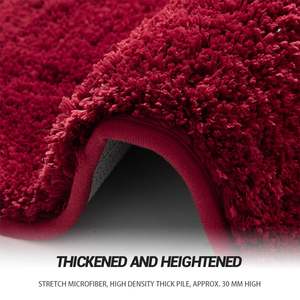 バスルームトイレラグセットバスルームノンスリップマイクロファイバーバスマット吸水性速乾性バスルームラグシャワーラグ3ピース - Product Image 2