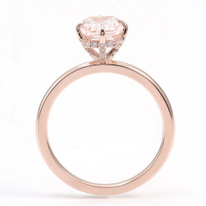 1.78カラットのラグジュアリーなラディアントカットピンクダイヤモンドモアッサナイト、爪留めの結婚指輪・婚約指輪、シルバー、10金、14金、18金 - Product Image 4