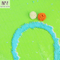 Tissu Nanyee tissé brodé à double tonalité rose et vert citron, avec sequins, pour accessoires de mariage