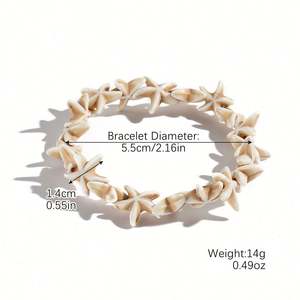 Bohemian Woven <b>Shell</b> Starfish <b>Bracelet</b> with Adjustable Knot - Handmade Beach Jewelry for Women Gifts - Product Image 5