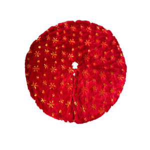 Accessori <span class=keywords><strong>per</strong></span> decorazioni albero di Natale: Decorazione <span class=keywords><strong>per</strong></span> albero in oro con fiocchi di neve, con pelliccia e pile, stile natalizio rosso in pelliccia, disponibile in magazzino - Product Image 5
