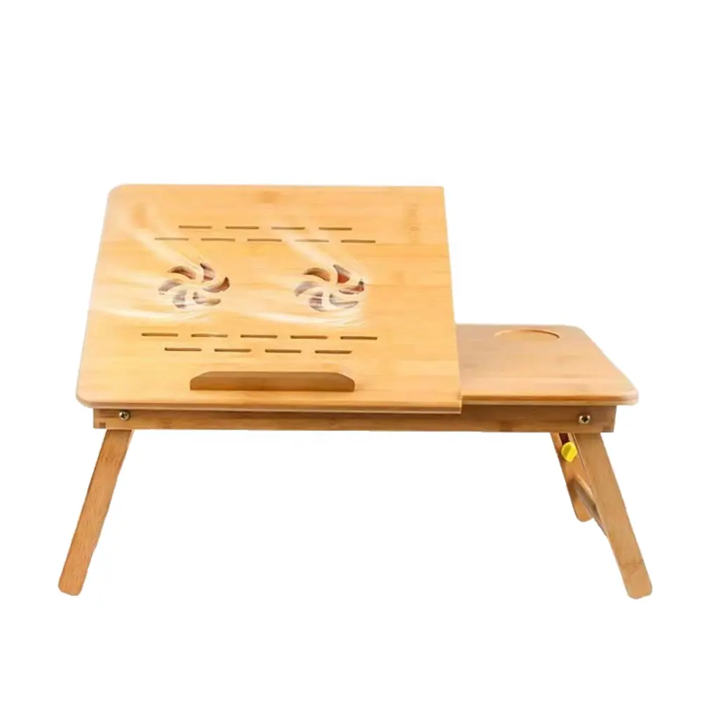 Cama plegable de bambú para ordenador portátil, mesa pequeña de madera para ordenador, radiador de escritorio para sofá