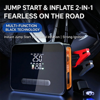 Compresseur d'air portable 12V en plastique pour batterie de voiture, gonfleur de pneus, lumière d'urgence, alimentation de secours