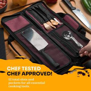 Free sample Heavy-Duty Chef Knife Tool <b>Bag</b> Expert Multi-Chef Tool <b>Storage</b> <b>Zipper</b> Pouch <b>Bag</b> - Product Image 6