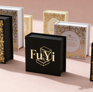 กล่องใส่เครื่องประดับรูปวงแหวนแบบใหม่สำหรับขายส่ง พร้อมโลโก้สั่งทำ บรรจุภัณฑ์จี้ห้อยคอ - กล่องกระดาษแข็งฝาพับแม่เหล็ก - Product Image 3