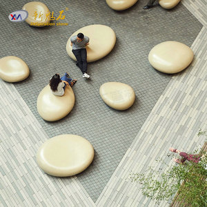 New Stone Building Materials Artificial Stone <b>Bench</b> XMS006 Outdoor Park Square GRC Concrete Pebble Chair - Product Image 1