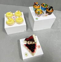 Mini présentoir à cupcakes personnalisé au design unique pour mariage, mini présentoir à desserts en plastique, acrylique, plexiglas, plexiglas, or, argent, blanc