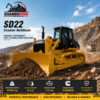 Bulldozer sur chenilles SD22 238HP à commande hydraulique précise, toutes conditions météorologiques, pour manutention d'agrégats, remblayage et travaux de terrassement, équipement avec moteur