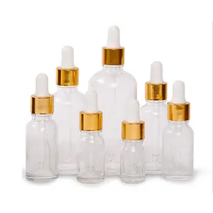 Transparent glass bottle for essential oil empty cosmetic glass bottles