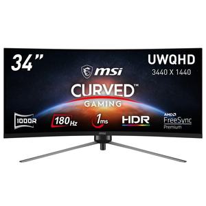 MSI MAG 345CQR 34" UWQHD (3440x1440) HDR 180Hz 1ms (MPRT) VA Curve 1000R <b>Gaming</b> <b>Monitor</b> - Product Image 2