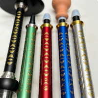 Kit Chicha Portable Multicolore avec Tige Remplaçable, Base en Verre Facetté et Design Creux Sculpté pour la Maison, le Bar et les Fêtes