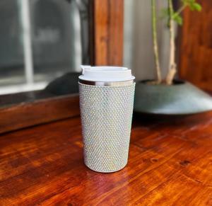Tazza da caffè isolata con strass da 17 once con coperchio a prova di perdite, tazza da caffè scintillante con diamanti, riutilizzabile - Product Image 4